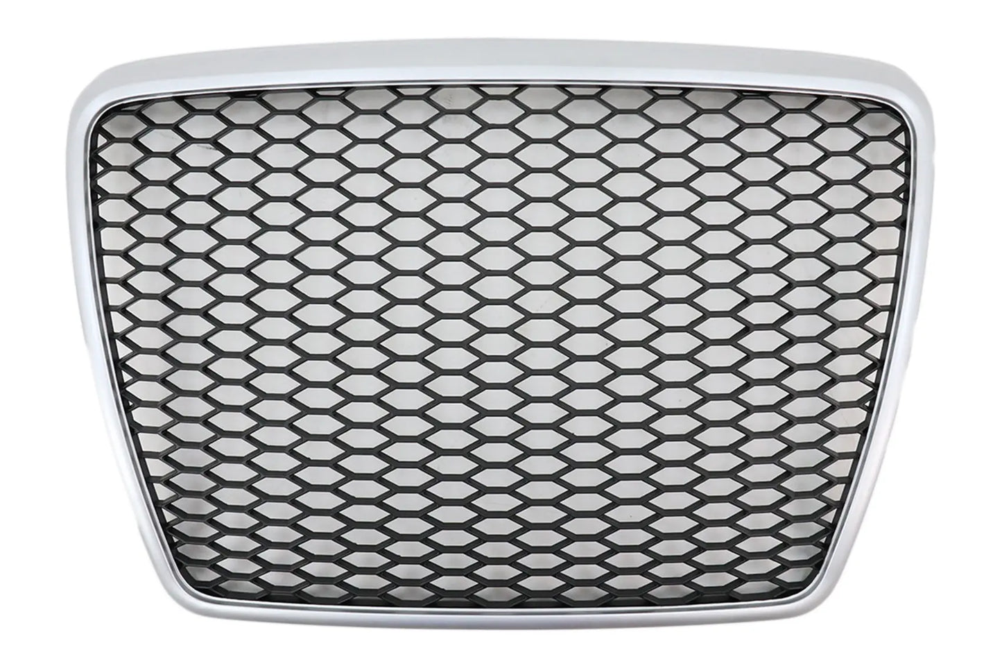 Emblemloser Kühlergrill Passend Für Audi A6 4f C6 (2004-2011) Honeycomb RS Design Silberumrandung KITT