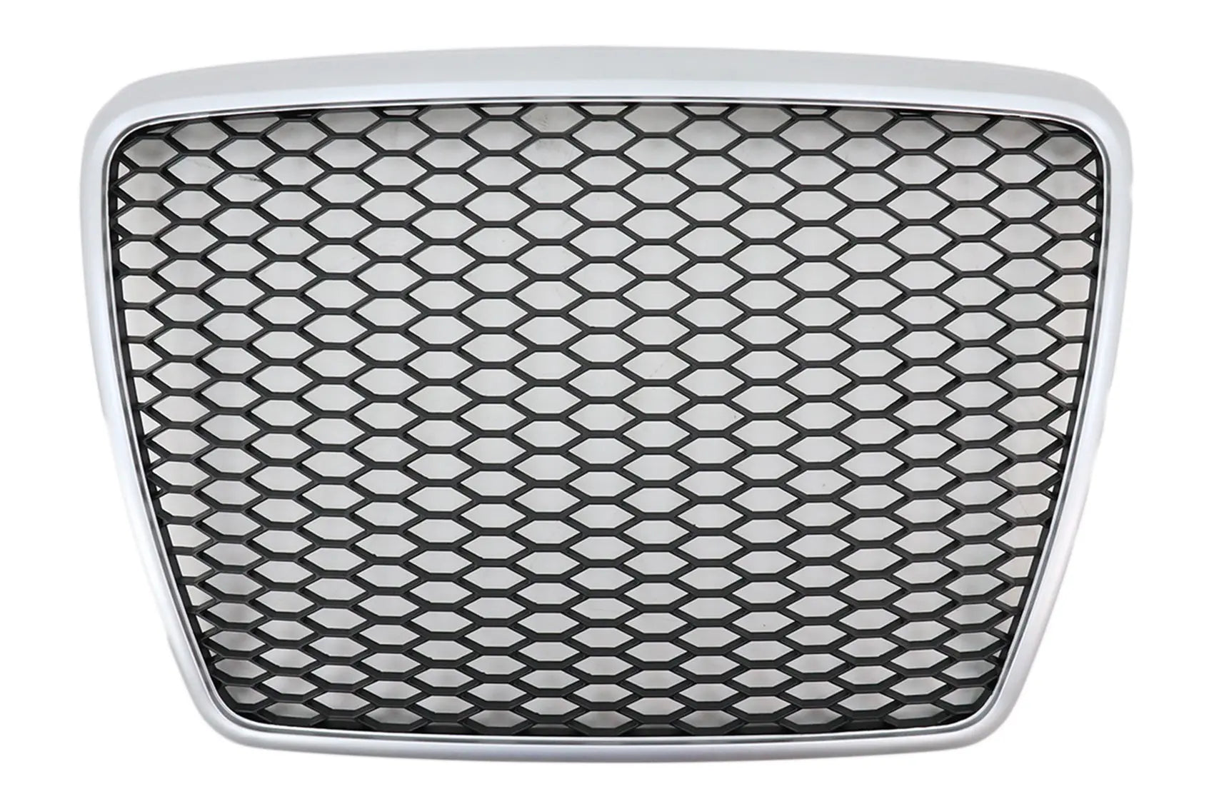 Emblemloser Kühlergrill Passend Für Audi A6 4f C6 (2004-2011) Honeycomb RS Design Silberumrandung KITT