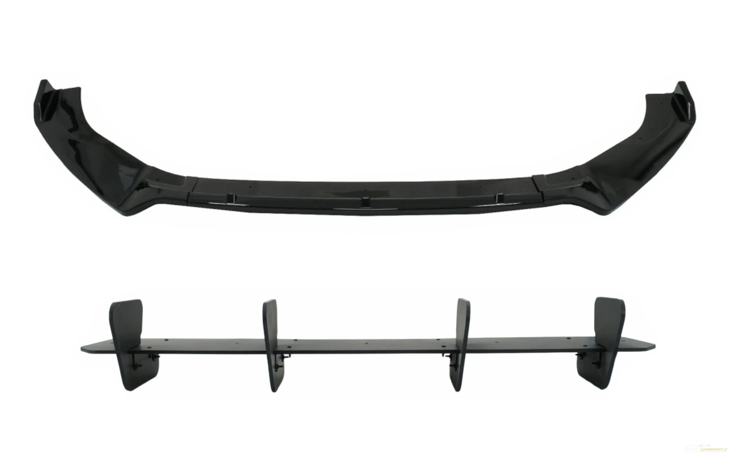 Frontschürzenansatz Spoilerlippe Mit Heckschürzenansatz Passend Für VW Golf 7.5 GTI (2017-2020) Schwarz KITT