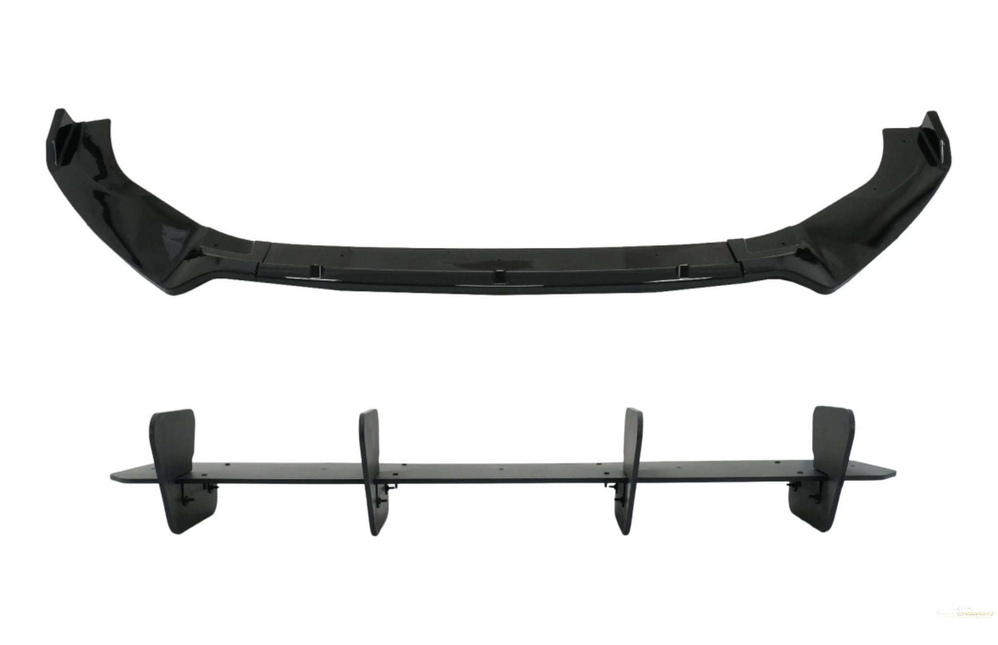 Frontschürzenansatz Spoilerlippe Mit Heckschürzenansatz Passend Für VW Golf 7.5 GTI (2017-2020) Schwarz KITT