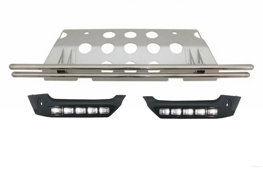 Frontschürzenspoiler LED Tagfahrlicht Verlängerung Unterfahrschutz Hinten Passend Für Mercedes W463 G-Klasse 89-17 KITT