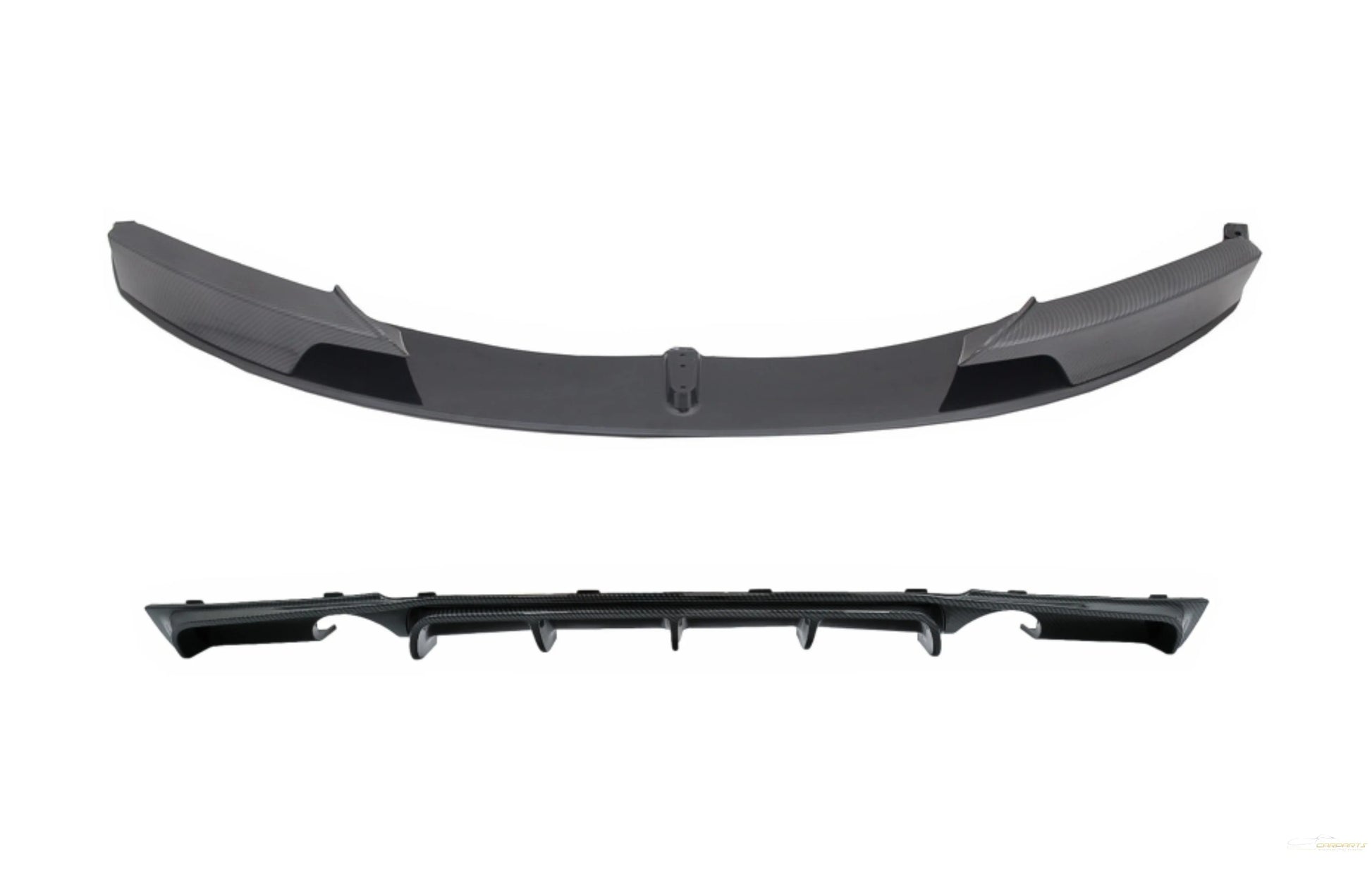 Frontschürzenspoiler Splitter Mit Diffusor Doppelauslass Für Einzelauspuff Passend Für BMW 3er F30 F31 M-Performance Design Carbonfolie KITT