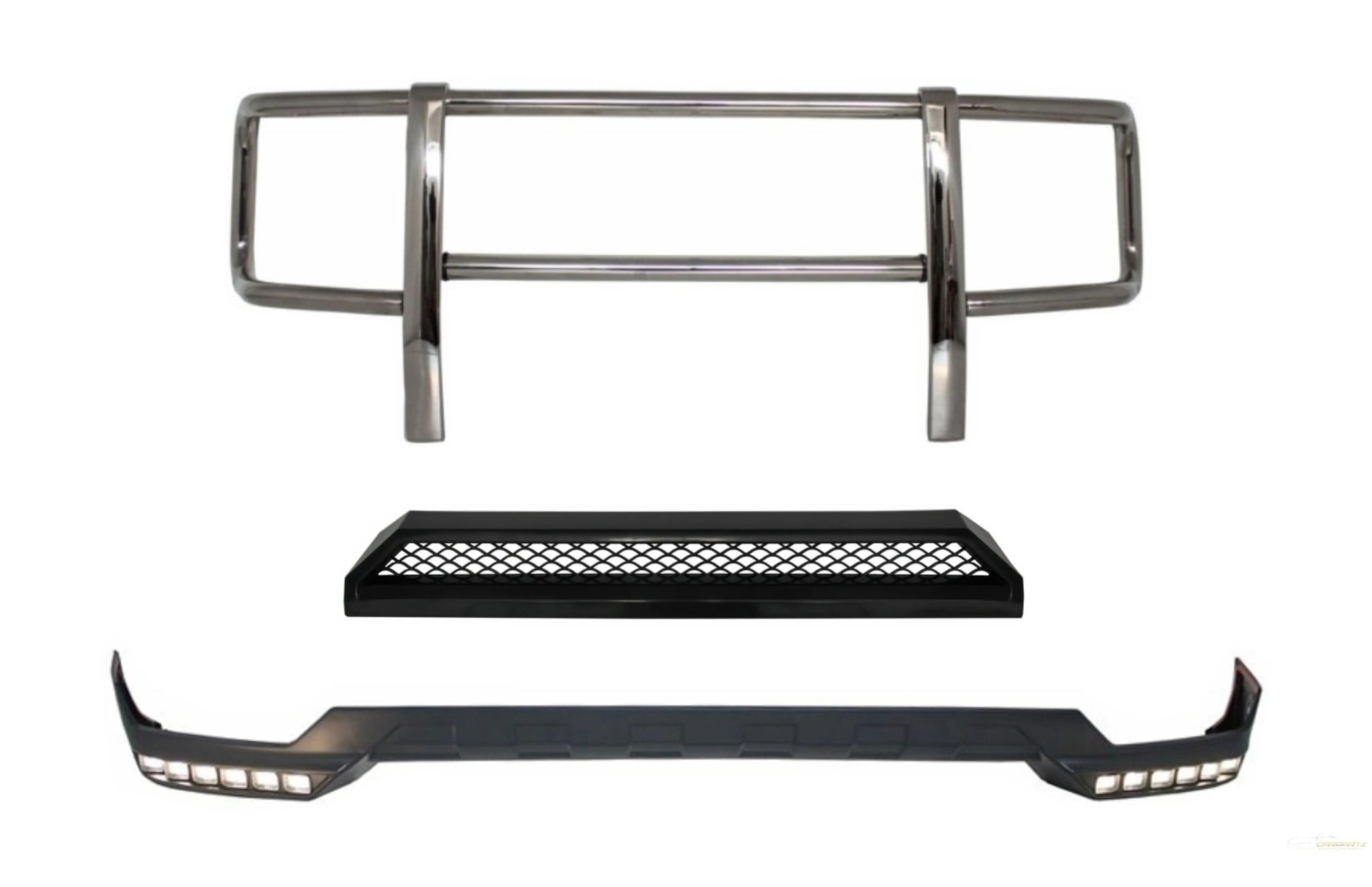 Frontschutzbügel Mit Oberer Spoilerlippe Und LED-TFL-Verlängerung Passend Für Mercedes G-Klasse W463 (1989-2018) G63 G65 Design KITT