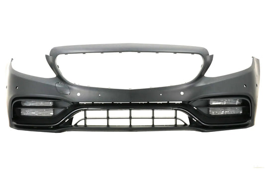 Frontstoßstange Mit Diffusor Und Schwarzen Spitzen Passend Für Mercedes C-Klasse W205 S205 AMG Sport Line (2014-2020) C63s Design KITT