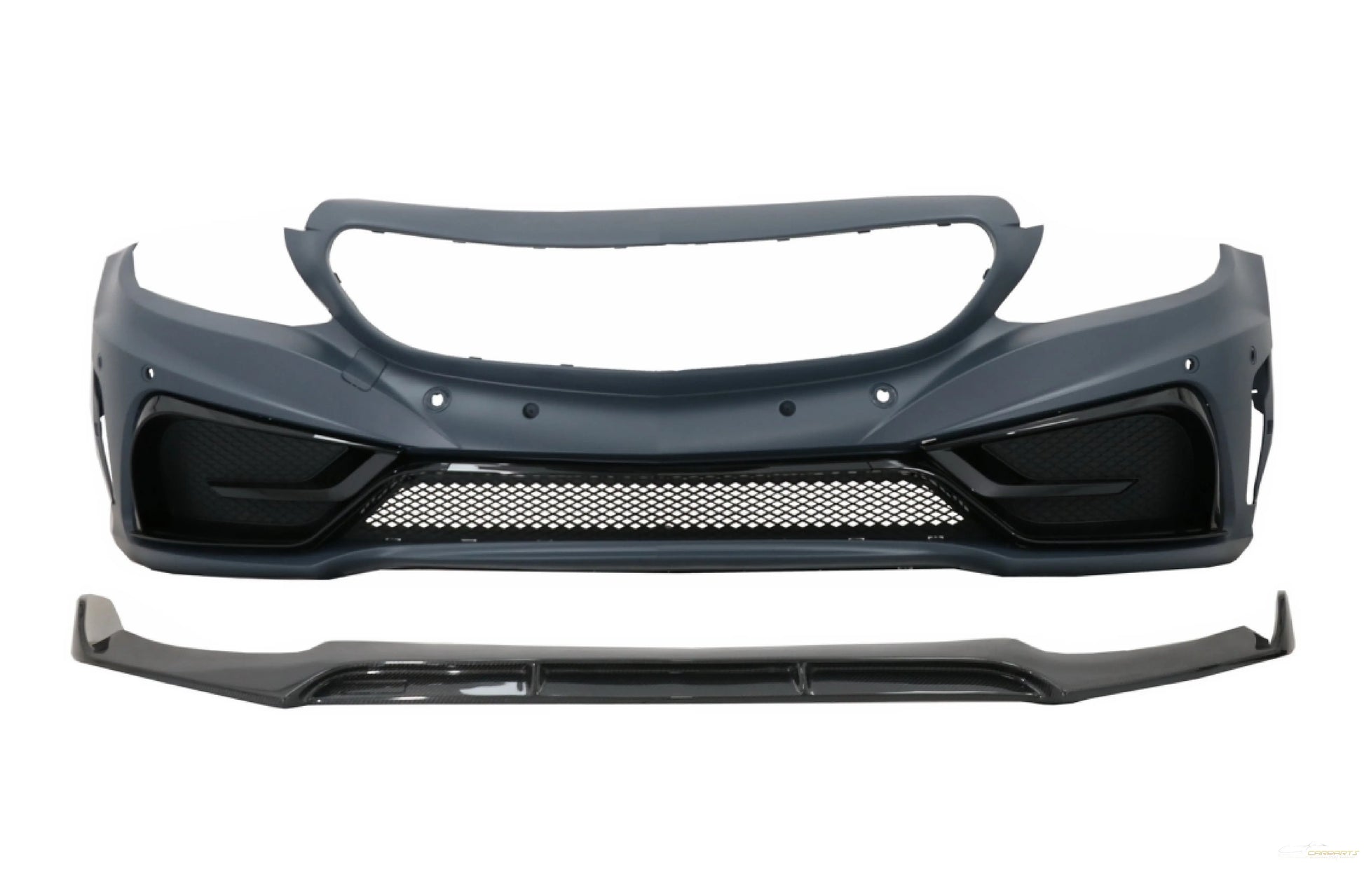 Frontstoßstange Mit Echtcarbon Lippe Passend Für Mercedes C-Klasse W205 S205 A205 C205 (2014-2019) Limousine T-Modell Coupé Cabriolet KITT