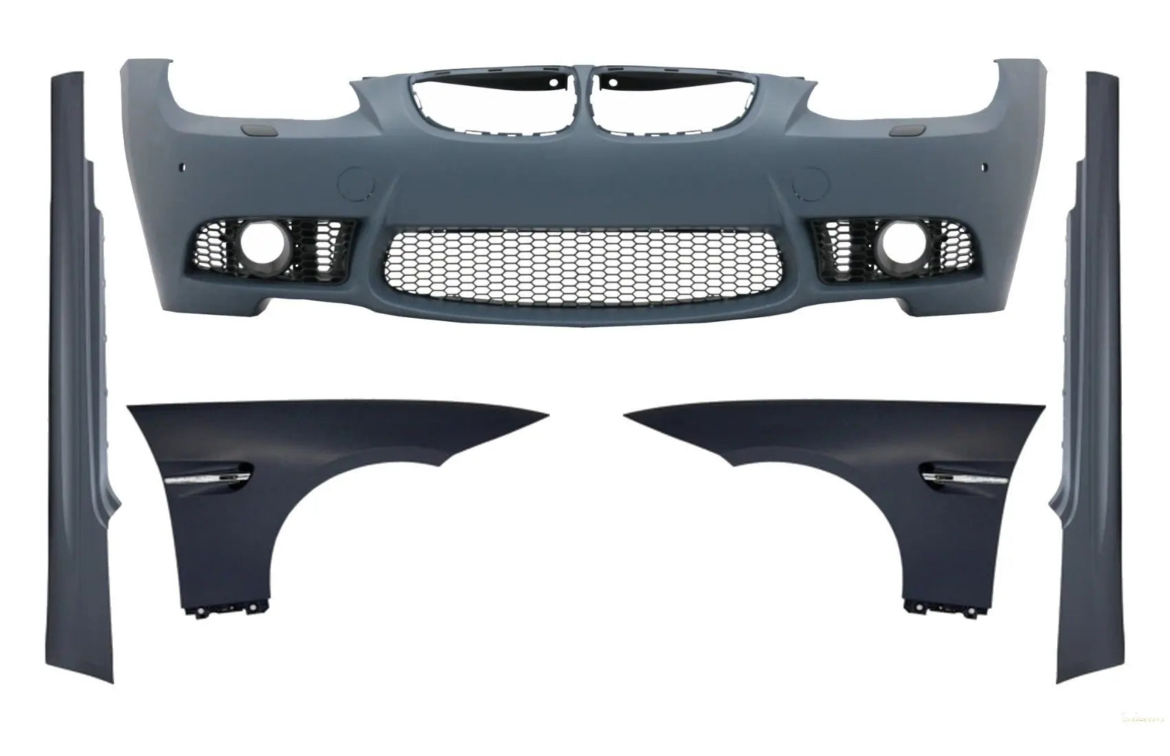 Frontstoßstange Mit FrontKotflügeln Und Seitenschwellern Passend Für BMW 3er E92 Coupé E93 Cabrio (2006-2009) M3 Look Mit PDC Ohne Projektoren KITT