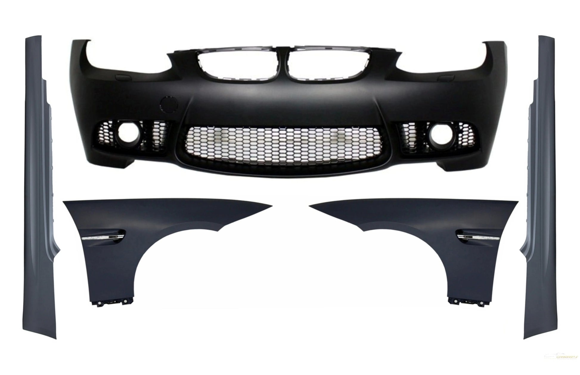 Frontstoßstange Mit FrontKotflügeln Und Seitenschwellern Passend Für BMW 3er E92 Coupé E93 Cabrio (2006-2009) M3 Look Ohne PDC Und Projektoren KITT