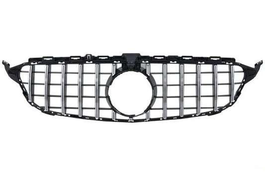 Frontstoßstange Mit Kühlergrill Chrom Und Diffusor Passend Für Mercedes C-Klasse W205 S205 (2014-2018) C63 Design KITT