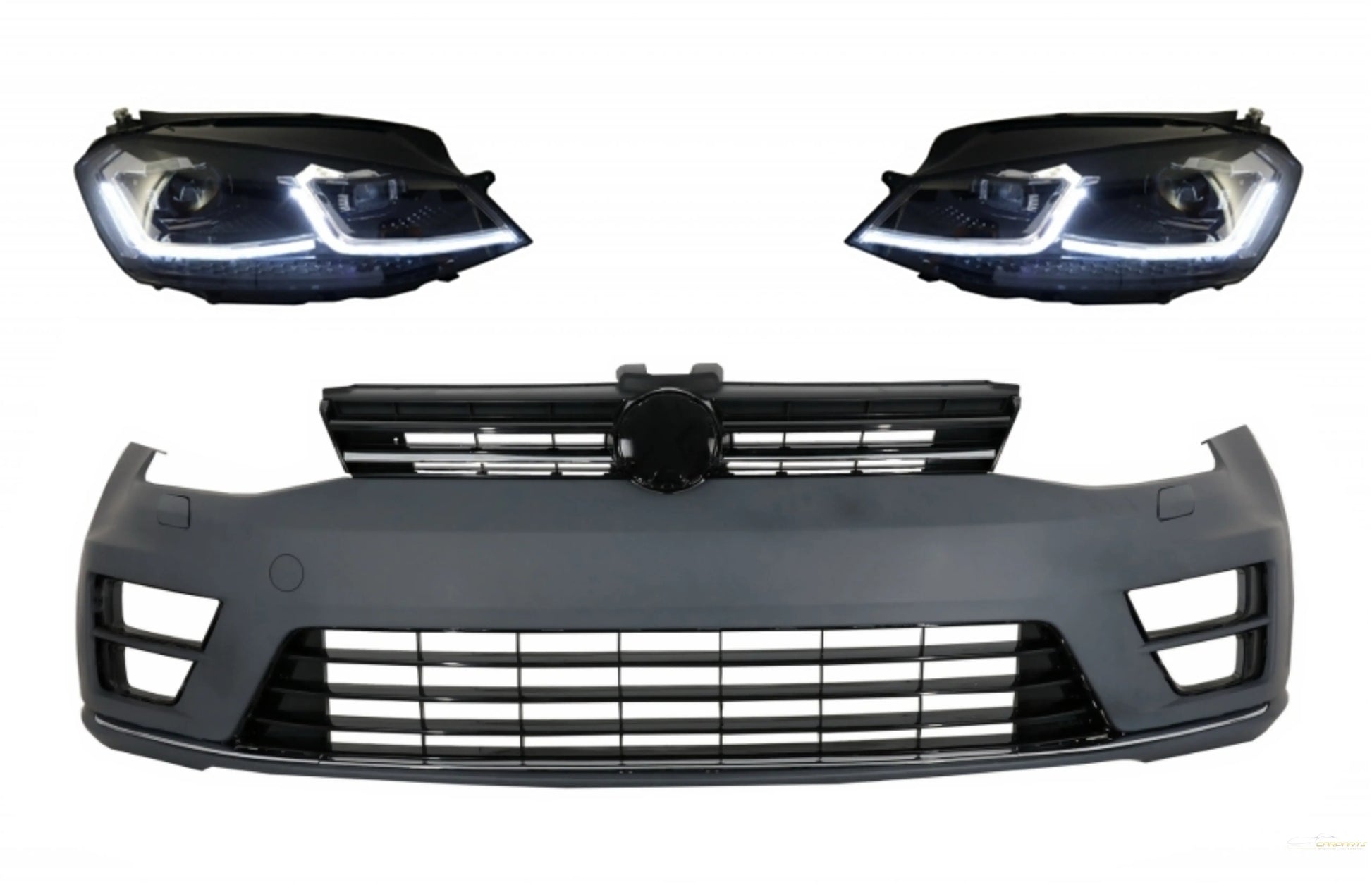 Frontstoßstange Mit LED-Scheinwerfern Sequentielle Dynamische Blinker Passend Für VW Golf VII 7 (2013-2017) R-Line-Look KITT