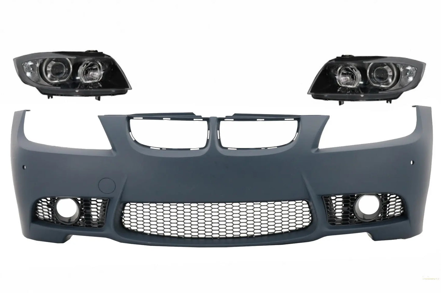 Frontstoßstange Mit Scheinwerfer Schwarz Passend Für BMW 3er E90 E91 Pre-LCI (2005-2008) Limousine Touring M3 Design KITT