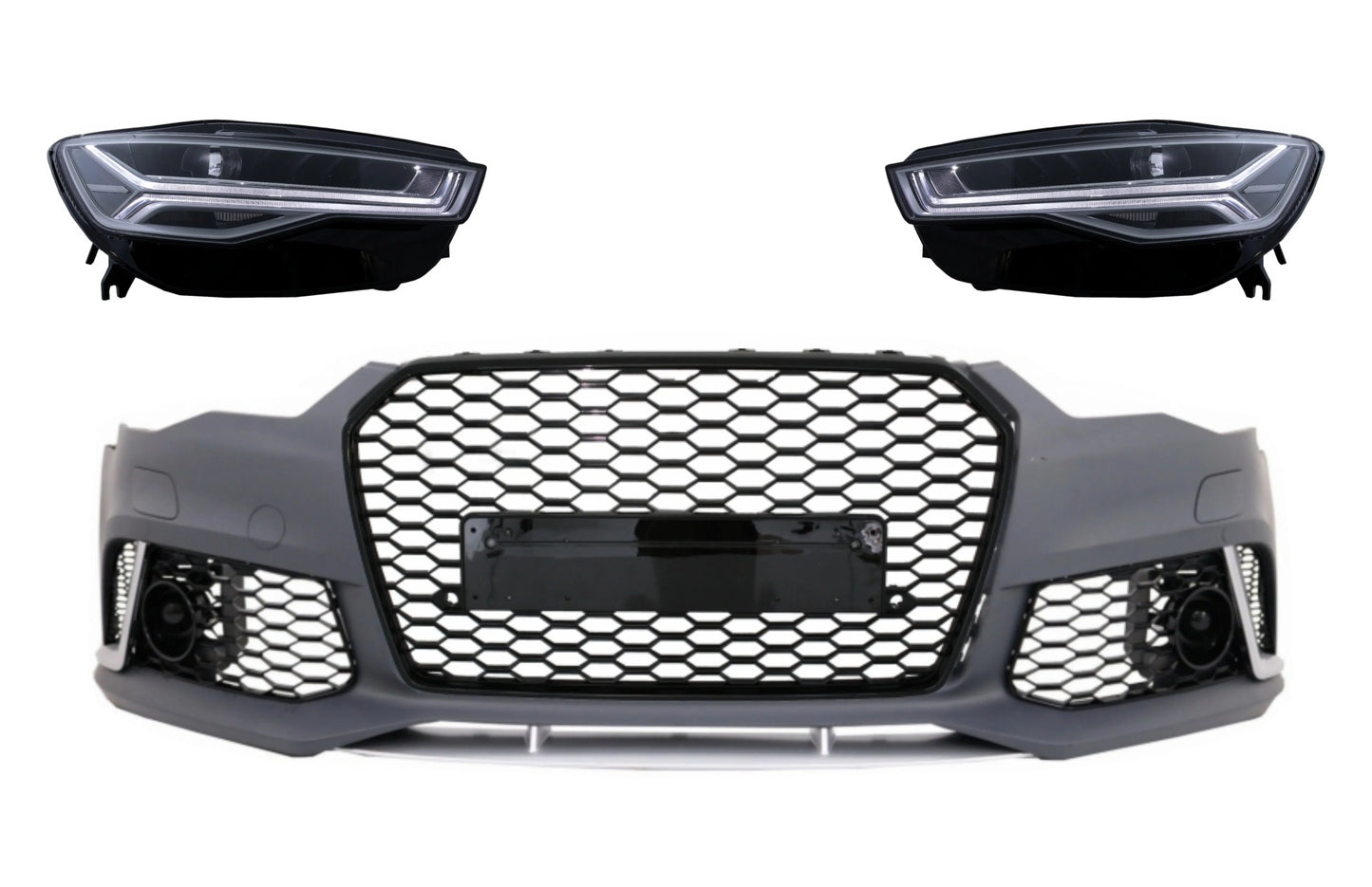 Frontstoßstange Mit Voll-LED-Scheinwerfern Sequentielle Dynamische Blinker Geeignet Für Audi A6 C7 4G (2011-2018) RS6 Matrix-Design KITT