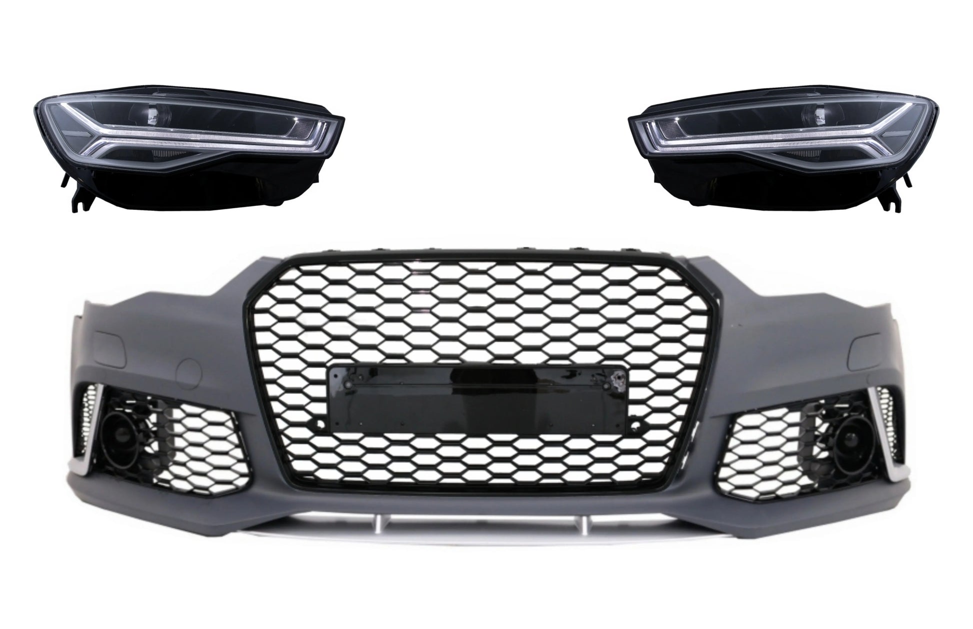 Frontstoßstange Mit Voll-LED-Scheinwerfern Sequentielle Dynamische Blinker Geeignet Für Audi A6 C7 4G (2011-2018) RS6 Matrix-Design KITT
