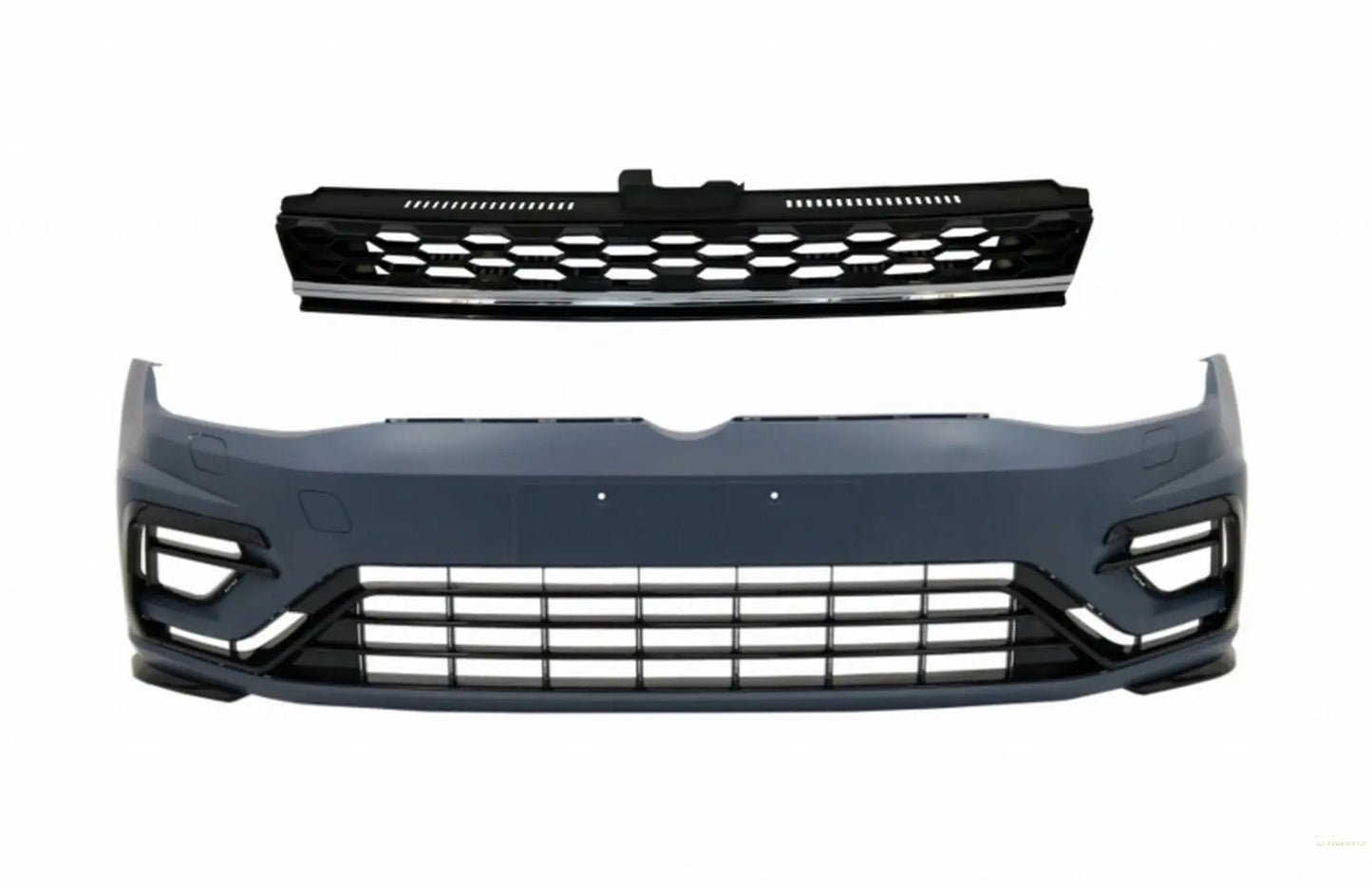 Frontstoßstange Mit Zentralem Kühlergrill Ohne Emblem, Chrom, Passend Für VW Golf 7.5 (2017-2020) GTI R Design KITT