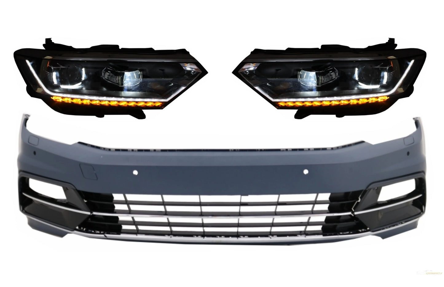 Frontstoßstange Passend Für VW Passat B8 3G (2015-2018) R-Line Mit Scheinwerfern LED-Matrix Mit Sequentiellen Dynamischen Blinkern KITT