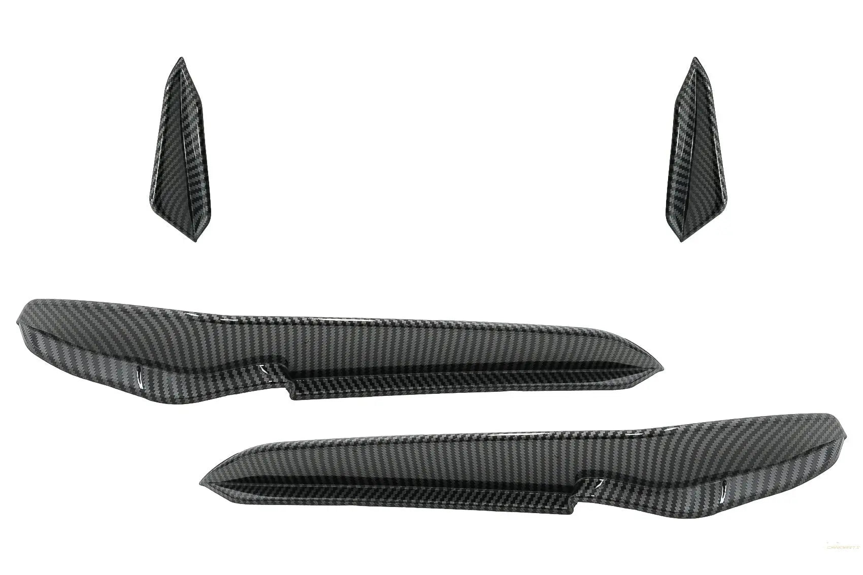 Frontstoßstange Seitliche Finnen Flaps Passend Für VW Golf 7.5 5g R Hatchback (2017-2020) Carbon Look KITT