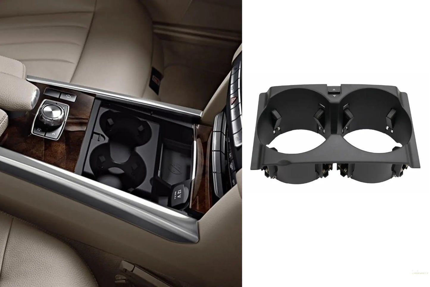 Getränkehalter Vorne Passend Für Mercedes E-Klasse W212 S212 (2009-2016) Schwarz KITT