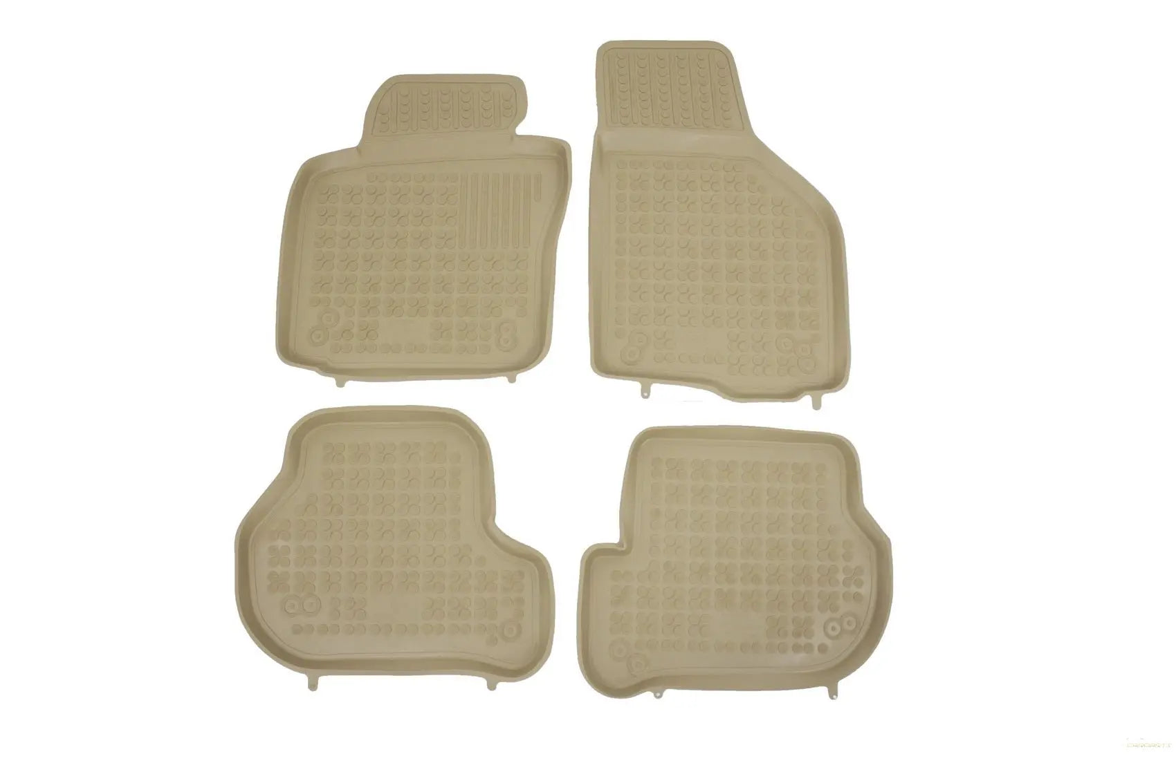 Gummi-Fußmatte Beige Passend Für Seat Leon 1P (2005-2013) Skoda Octavia II (2004-2013) VW Golf 5 Golf 6 Jetta V Scirocco III Rezaw Plast