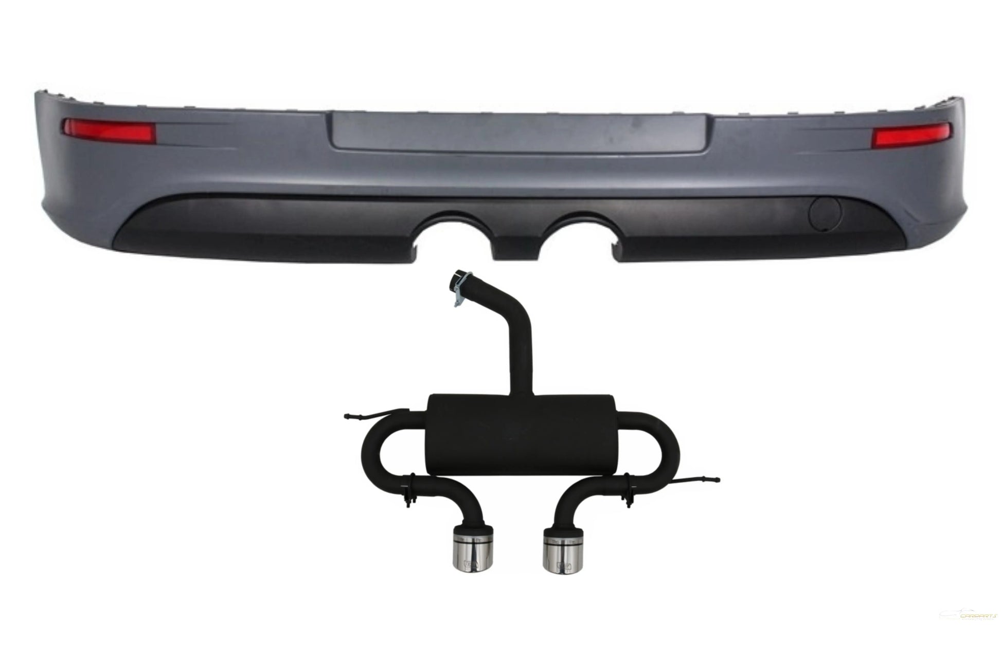 Heckansatz Mit Kompletter Abgasanlage Ab Kat Passend Für VW Golf 5 V (2003-2007) R32 Look KITT Specials