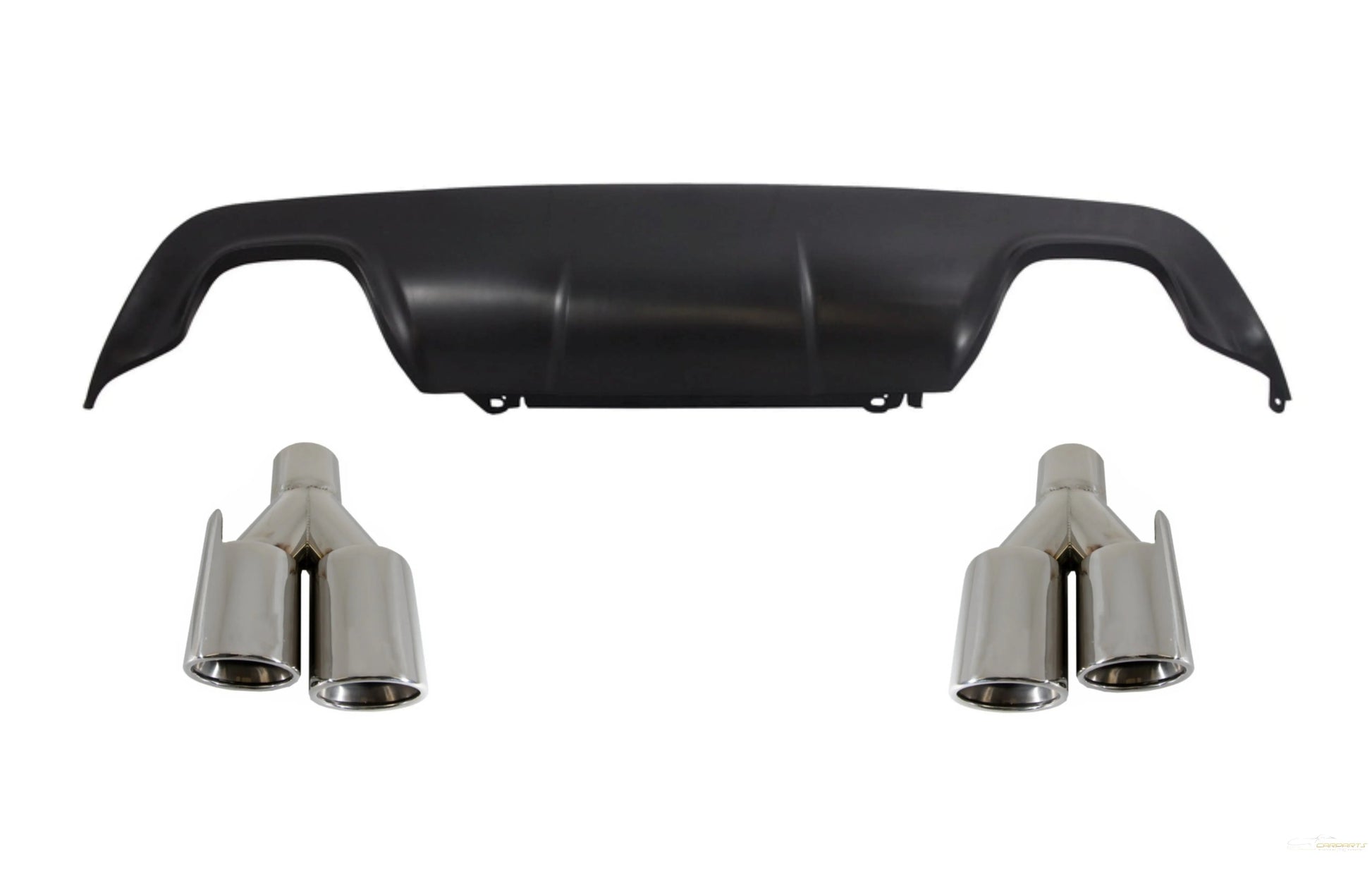 Heckdiffusor Mit Endschalldämpfer Endrohren Quad Passend Für BMW 5er E60 E61 (2003-2010) Sport M-Technik Design KITT