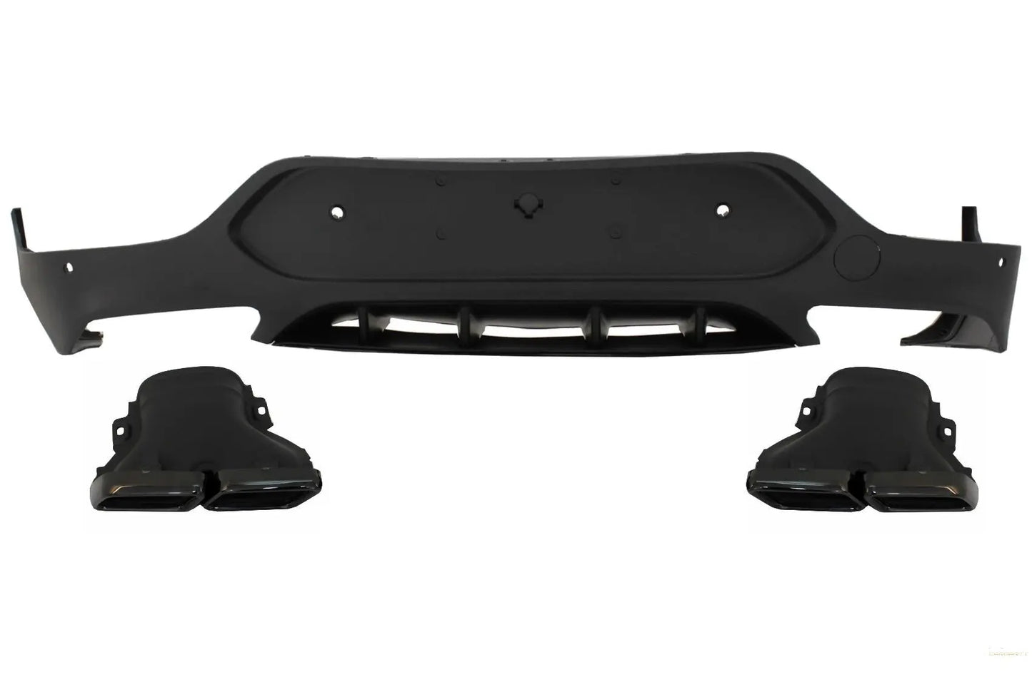 Heckdiffusor Mit Endschalldämpfer Passend Für Mercedes GLC Coupe C253 Sport Line (2015-2019) GLC63 Design Schwarze Endstücke KITT