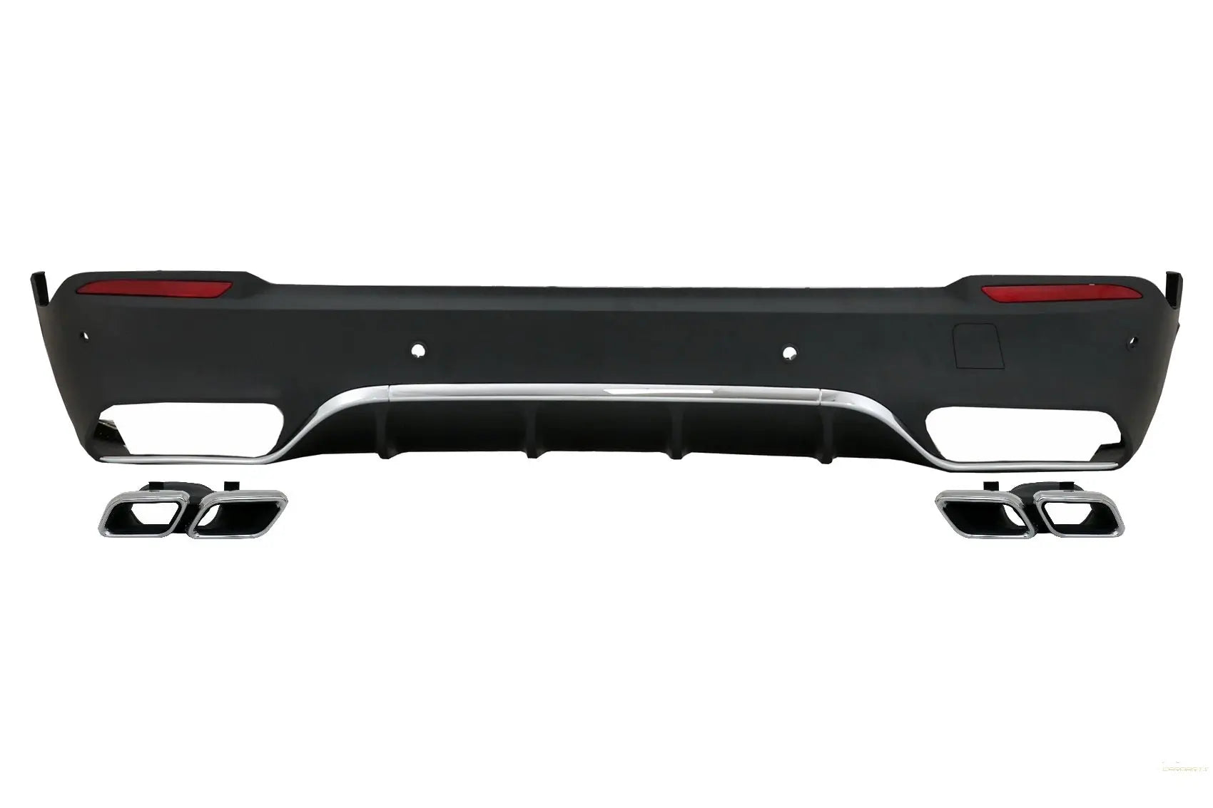 Heckdiffusor Mit Endschalldämpfer Passend Für Mercedes GLC X253 SUV (2015-07.2019) Ausgestattet Mit Standardpaket KITT Specials