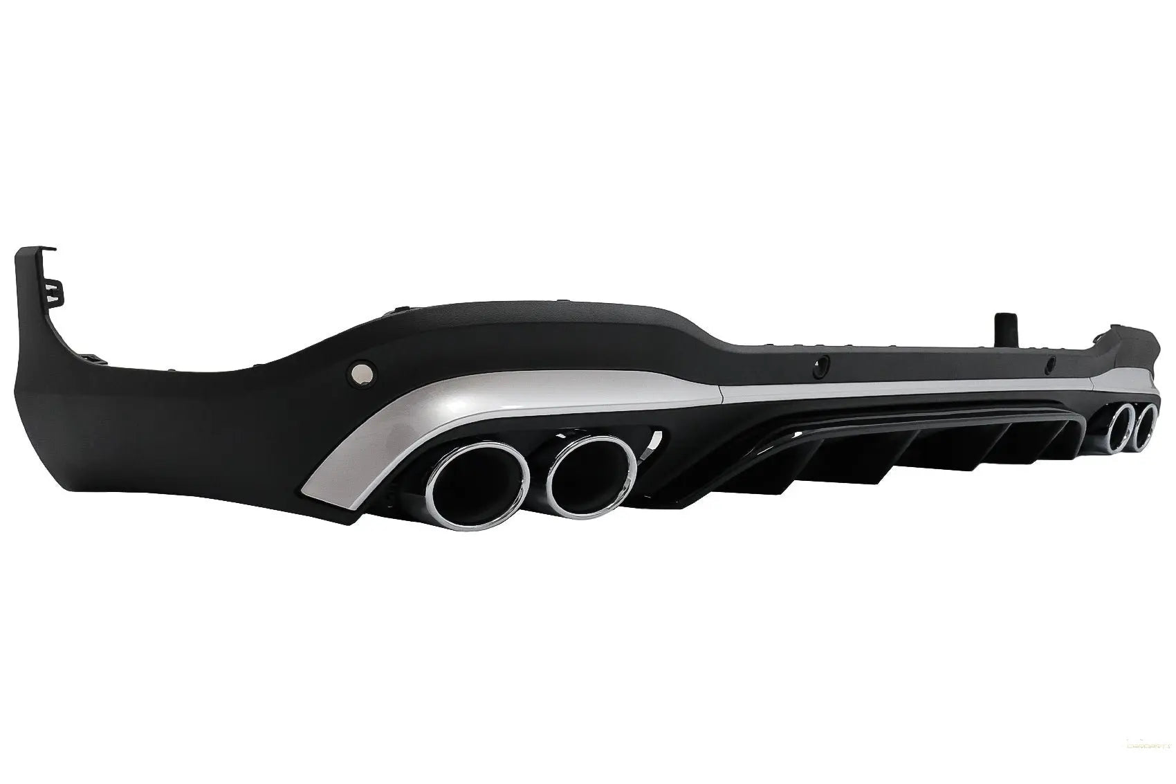 Heckdiffusor Mit Silbernen Endrohren Passend Für Mercedes GLC SUV X253 Facelift (2020-) GLC43 Design KITT