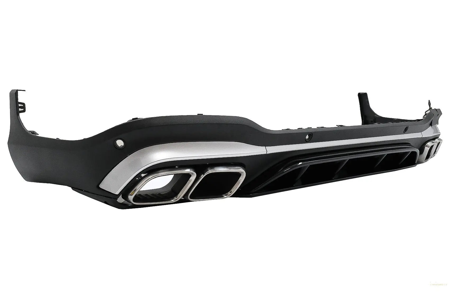 Heckdiffusor Mit Silbernen Endrohren Passend Für Mercedes GLC SUV X253 Facelift (2020) GLC63 Design KITT Specials