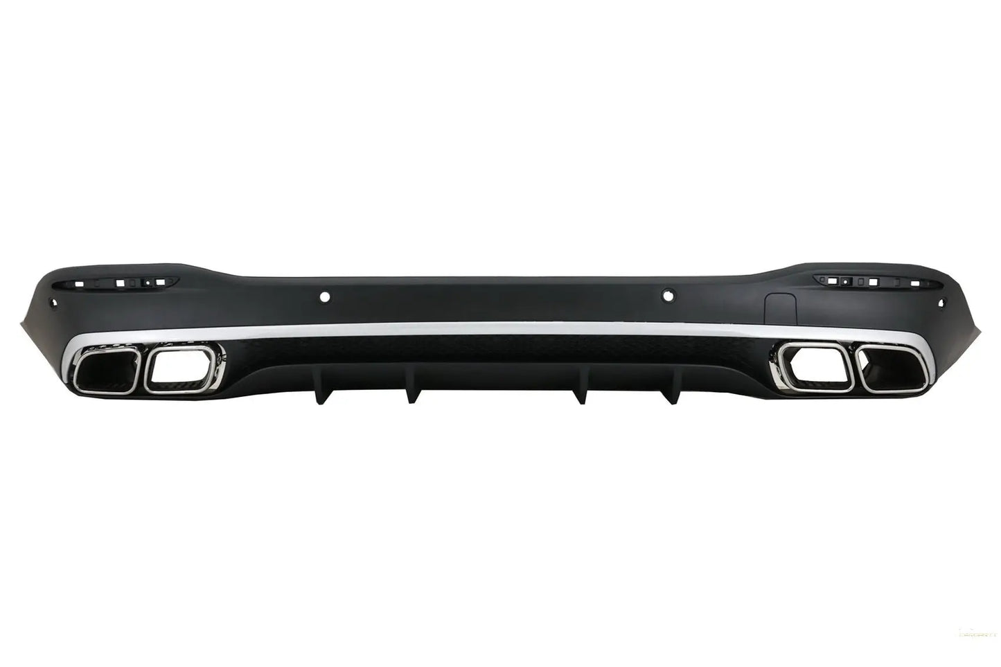 Heckdiffusor Mit Silbernen Endrohren Passend Für Mercedes GLE W167 SUV V167 Sport Line (2019-Up) GLE 63 Design KITT