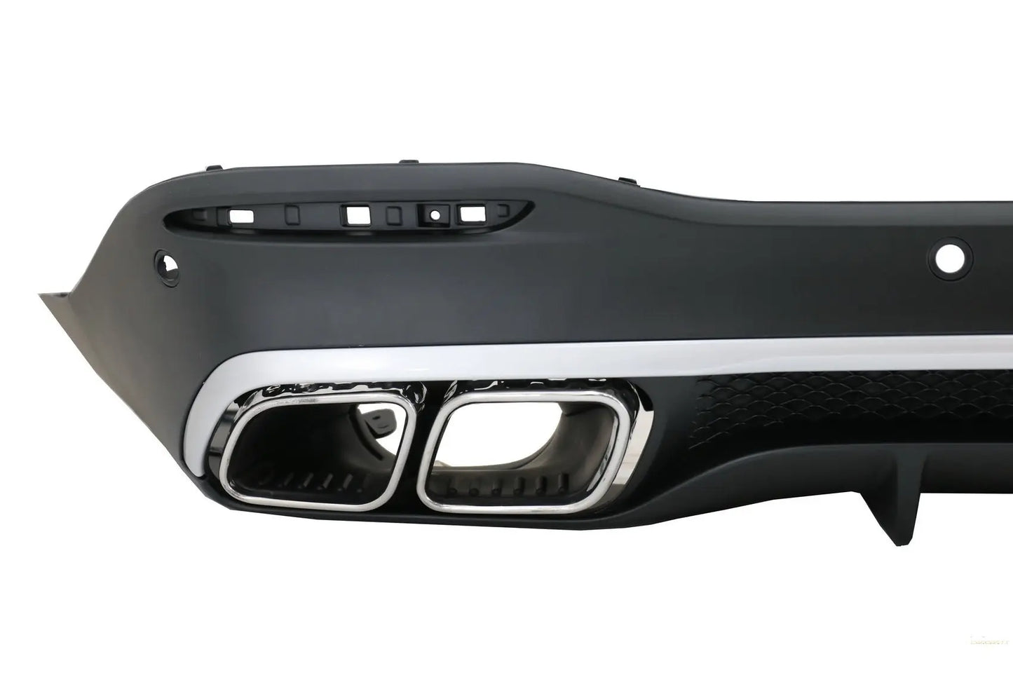 Heckdiffusor Mit Silbernen Endrohren Passend Für Mercedes GLE W167 SUV V167 Sport Line (2019-Up) GLE 63 Design KITT