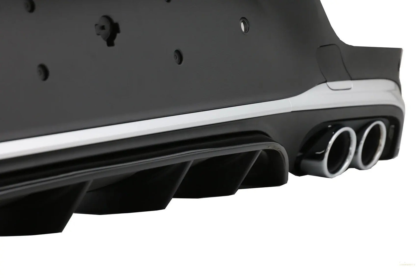Heckdiffusor Mit Silbernen Schalldämpferspitzen Passend Für Mercedes GLC Coupe Facelift C253 (2020-) GLC43 Design KITT