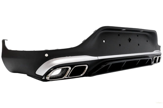 Heckdiffusor Mit Silbernen Schalldämpferspitzen Passend Für Mercedes GLC Coupe Facelift C253 (2020-) GLC63 Design KITT