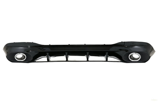 Heckdiffusor Und Endrohre Silber Mit Frontgrill Chrom Passend Für Mercedes CLA X118 Shooting Brake C118 Coupe Sport Line (2019-Up) CLA35 GT-R Design KITT