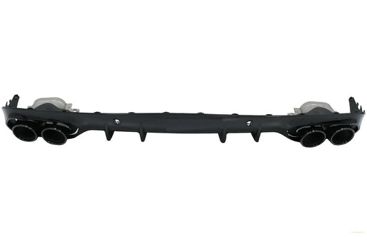 Heckschürze Diffusor Doppelauslass Mit Endrohren Passend Für Mercedes C-Klasse C205 A205 Coupé Cabriolet (2014-2019) C43 Design Nachtpaket KITT