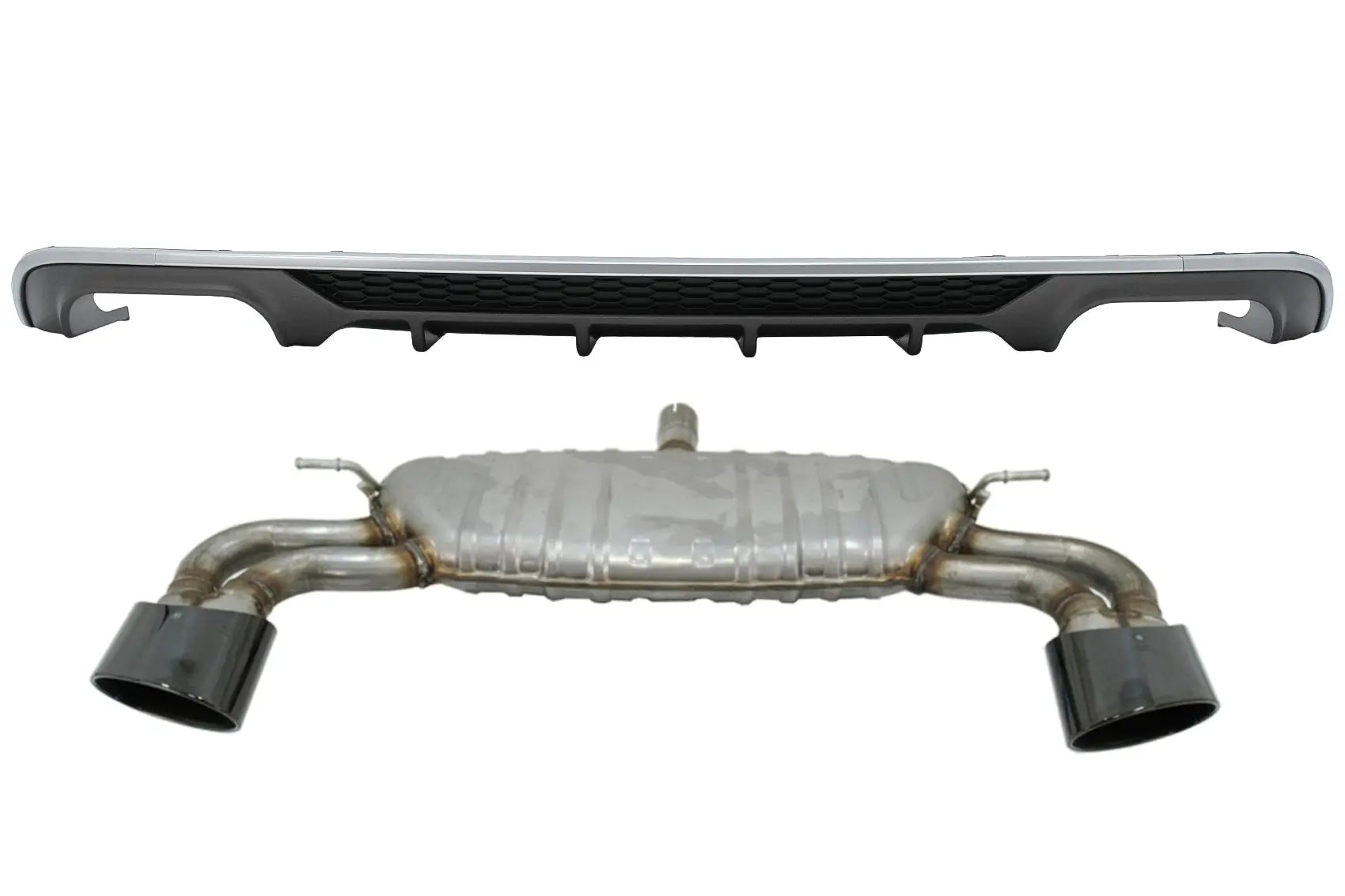 Heckschürze Diffusor Mit Abgasanlage Passend Für Audi A3 8V Facelift Limousine Cabrio (2016-2019) Standardstoßstange (Se) S3 Design KITT