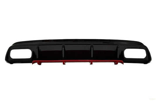 Heckschürze Diffusor Mit Endschalldämpfer Chrom Passend Für Mercedes W176 A-Klasse (2012-2018) A45 Facelift Design Red Edition KITT