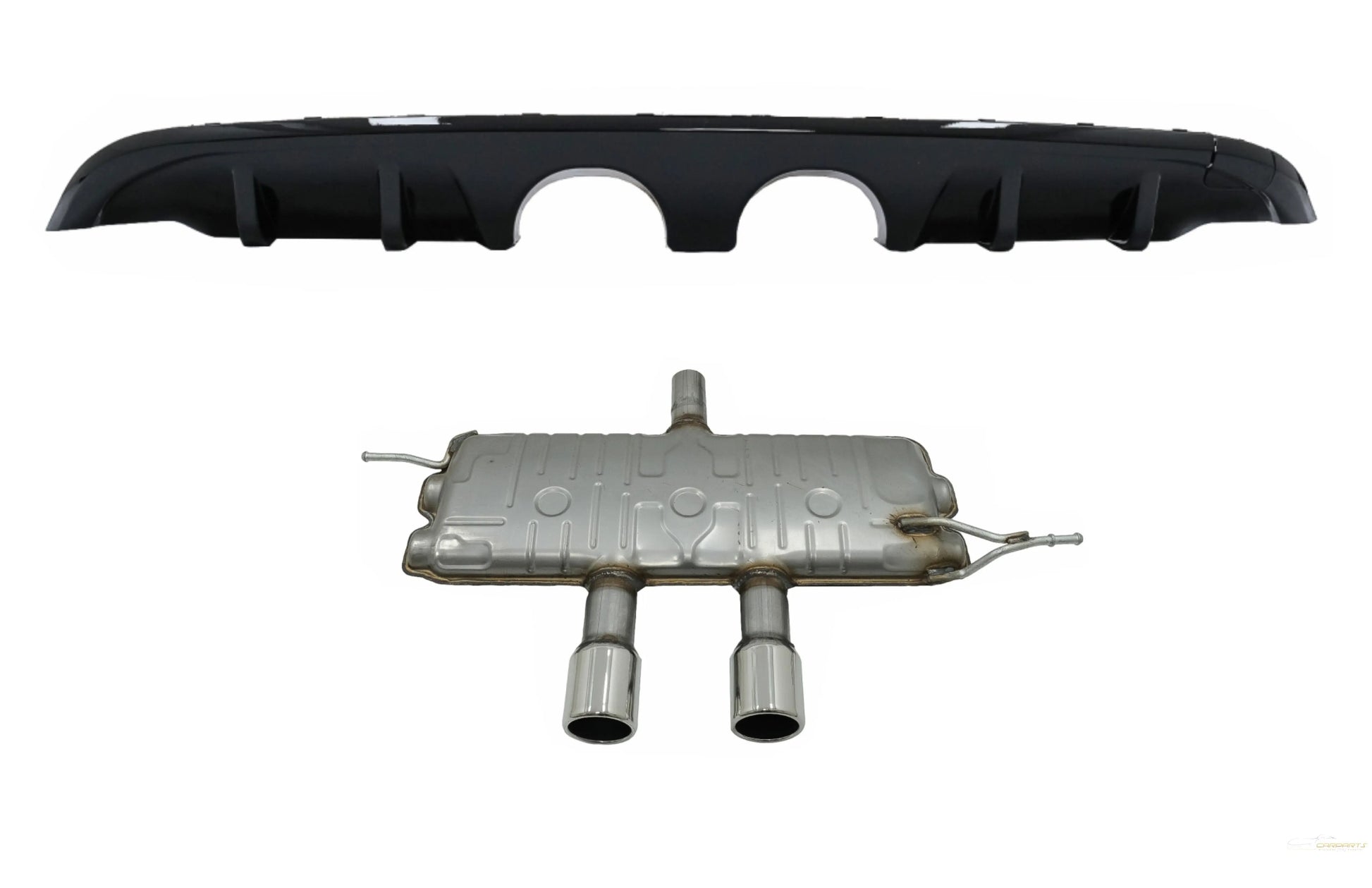 Heckschürze Diffusor Mit Kompletter Auspuffanlage Passend Für VW Golf 6 VI (2008-2012) R20 Look Nur Für Serienstoßstange KITT