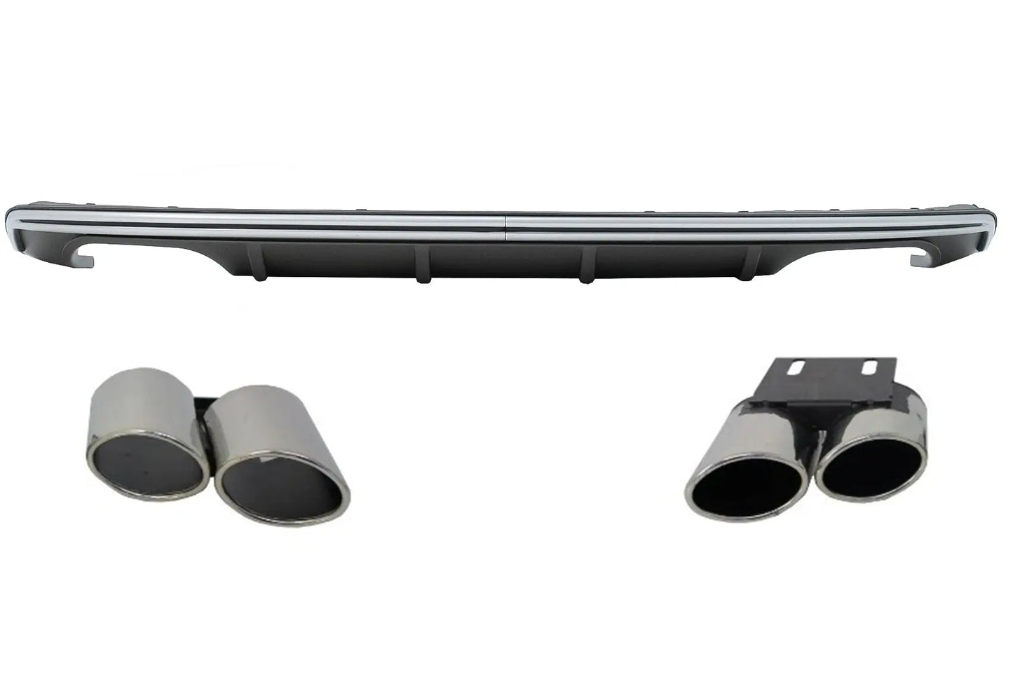 Heckschürze Diffusor Passend Für Audi A3 8V Fließheck Sportback (2012-2015) Mit Endrohren Endrohre S3 Quad Design KITT
