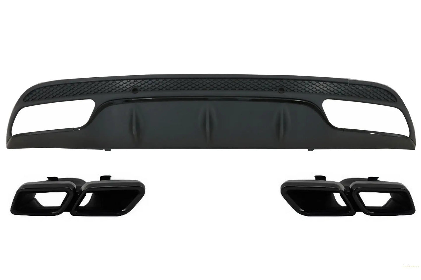 Heckschürze Diffusor Passend Für Mercedes C-Klasse W205 S205 (2014-2020) Mit Endschalldämpfer C63 Design Nur Für Sport Pack Black Edition KITT
