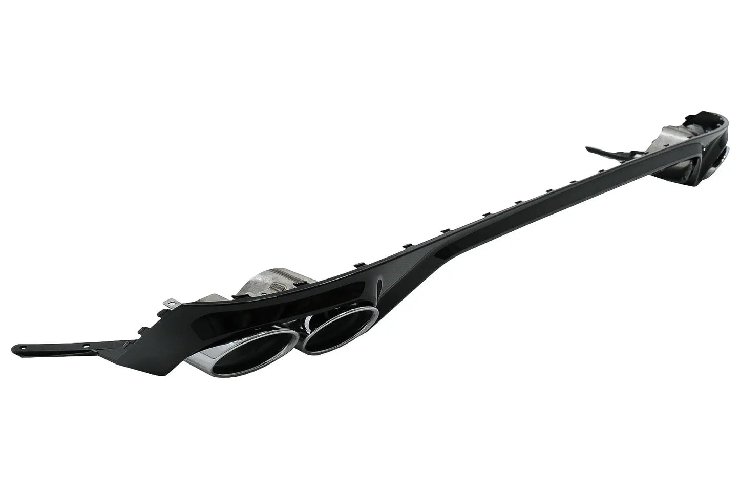 Heckschürze Spoiler Volant Diffusor Doppelauslass Passend Für Audi Q8 S-Line (2018-) Silberne Spitzen KITT