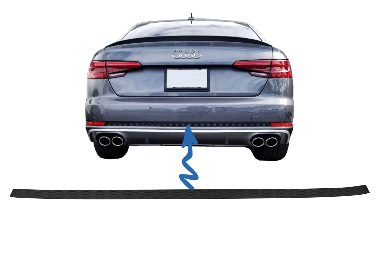 Heckschürzenblende Passend Für Audi A4 B9 8W (2016-2018) Limousine Avant S-Line Design Für Normale Stoßstange KITT
