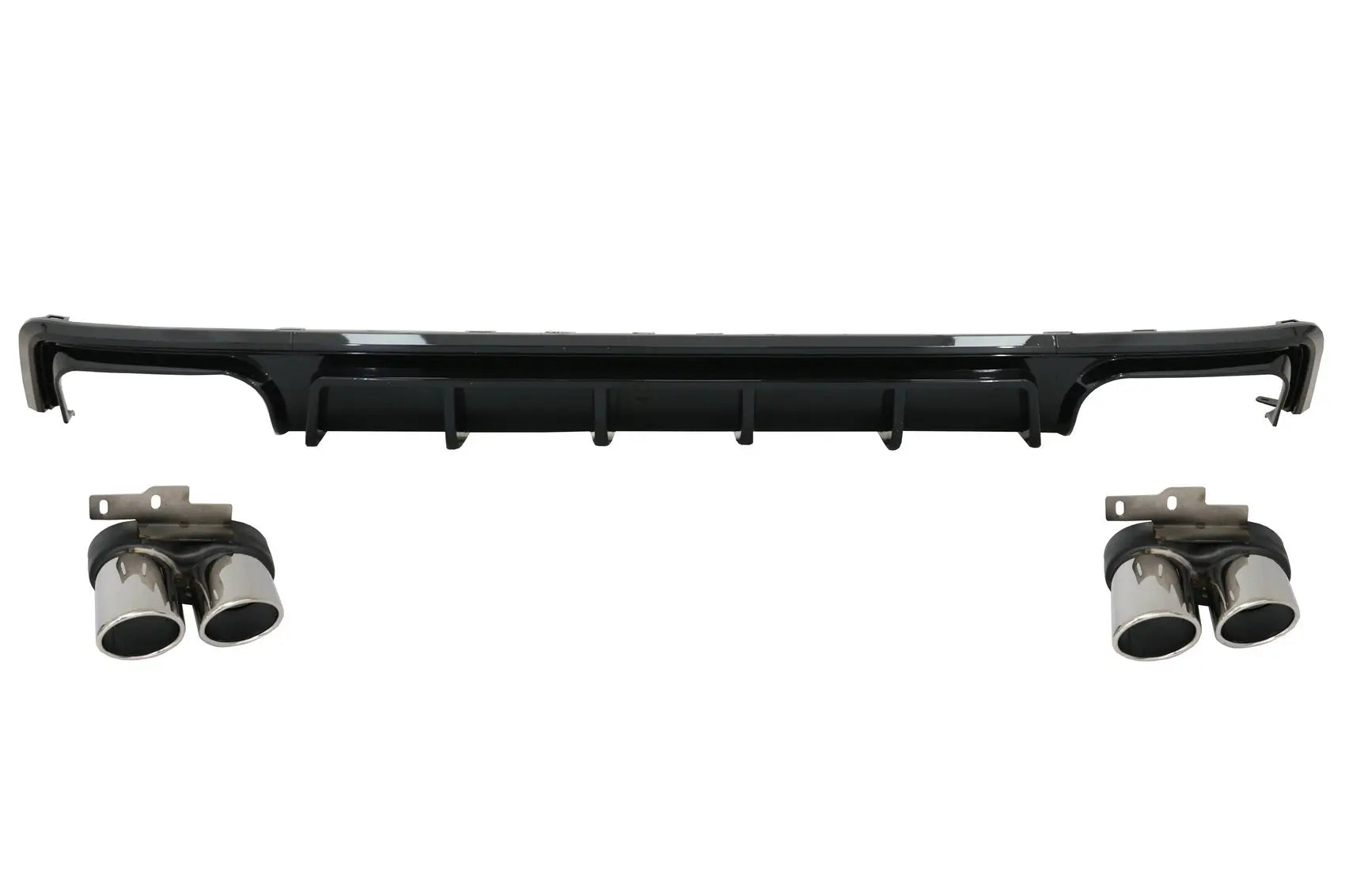 Heckschürzendiffusor Mit Endrohren Passend Für Audi A6 C8 4k Avant Limousine (2018) S6 Design Piano Black KITT