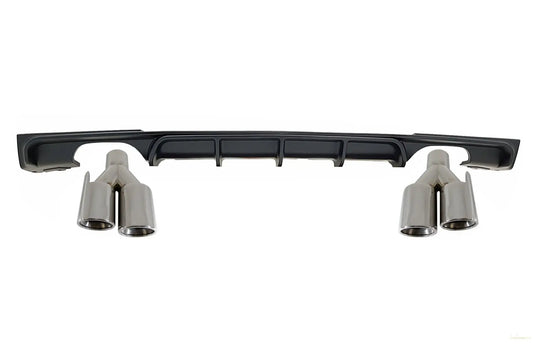 Heckschürzenspoiler Volant Diffusor Doppelauslass Auspuff Endschalldämpfer Passend Für BMW 3er F30 F31 (2011-2019) Limo Touring M Design KITT