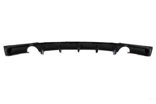 Heckschürzenspoiler Volant Diffusor Doppelauslass Für Einzelauspuff Passend Für BMW 3er F30 F31 (2011-2019) M Design Piano Black KITT