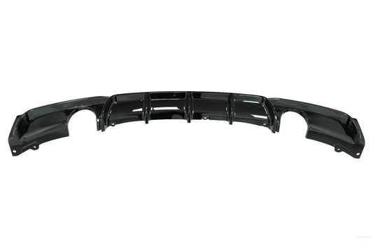Heckschürzenspoiler Volant Diffusor Doppelauslass Für Einzelauspuff Passend Für BMW 3er F30 F31 (2011-2019) M Design Piano Black KITT