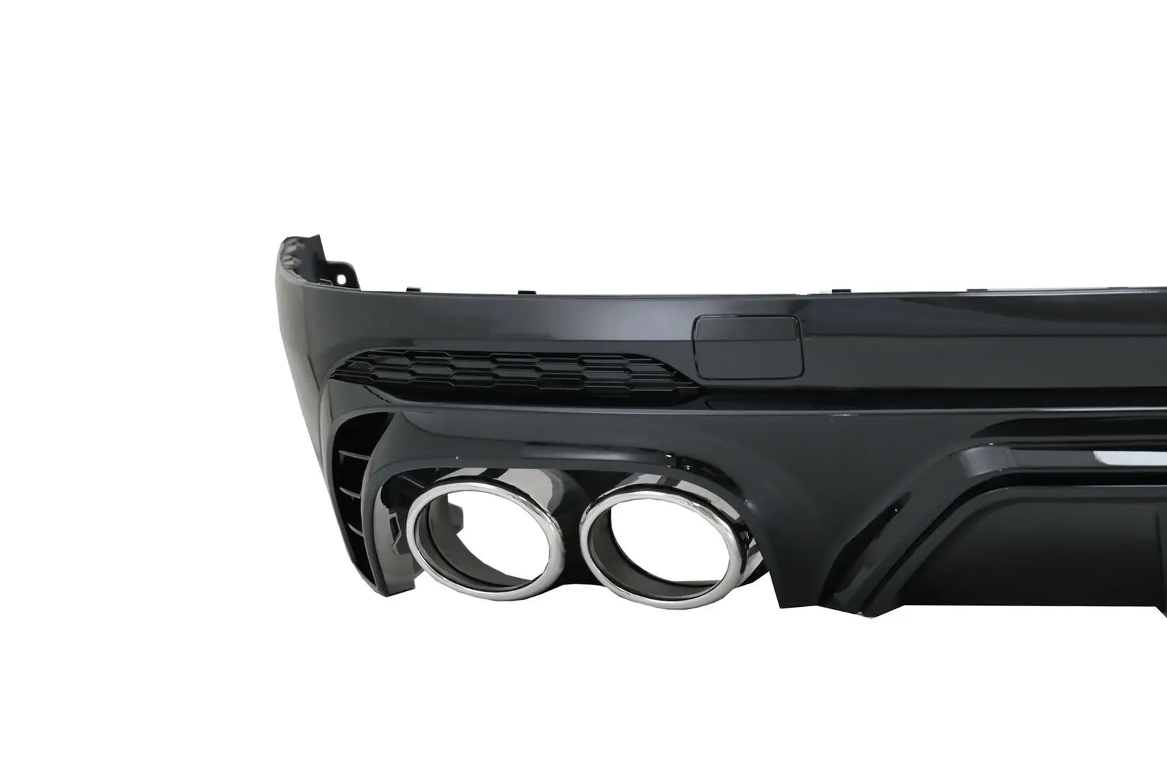 Heckschürzenspoiler Volant Diffusor Doppelauslass Passend Für Audi Q5 SUV Fy S-Line (2018-2020) Mit Silbernen Endrohren KITT