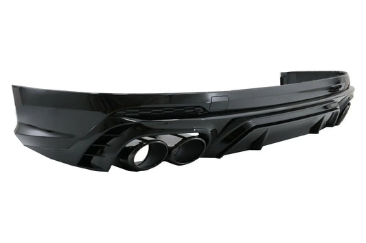 Heckschürzenspoiler Volant Diffusor Doppelauslass Passend Für Audi Q5 SUV Fy S-Line (2018-2020) Schwarze Spitzen KITT
