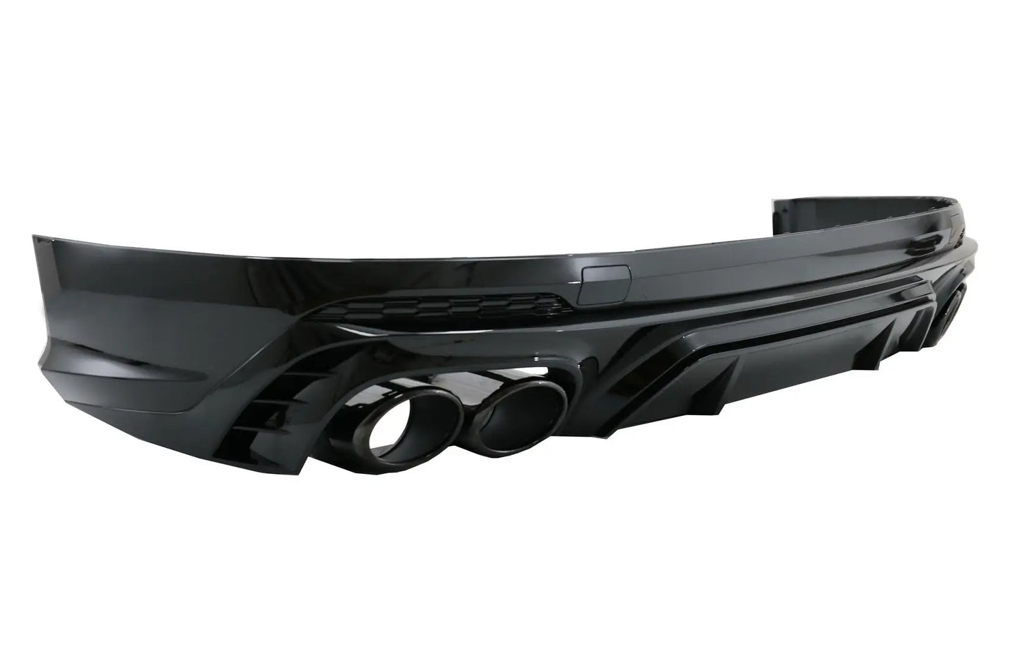 Heckschürzenspoiler Volant Diffusor Doppelauslass Passend Für Audi Q5 SUV Fy S-Line (2018-2020) Schwarze Spitzen KITT