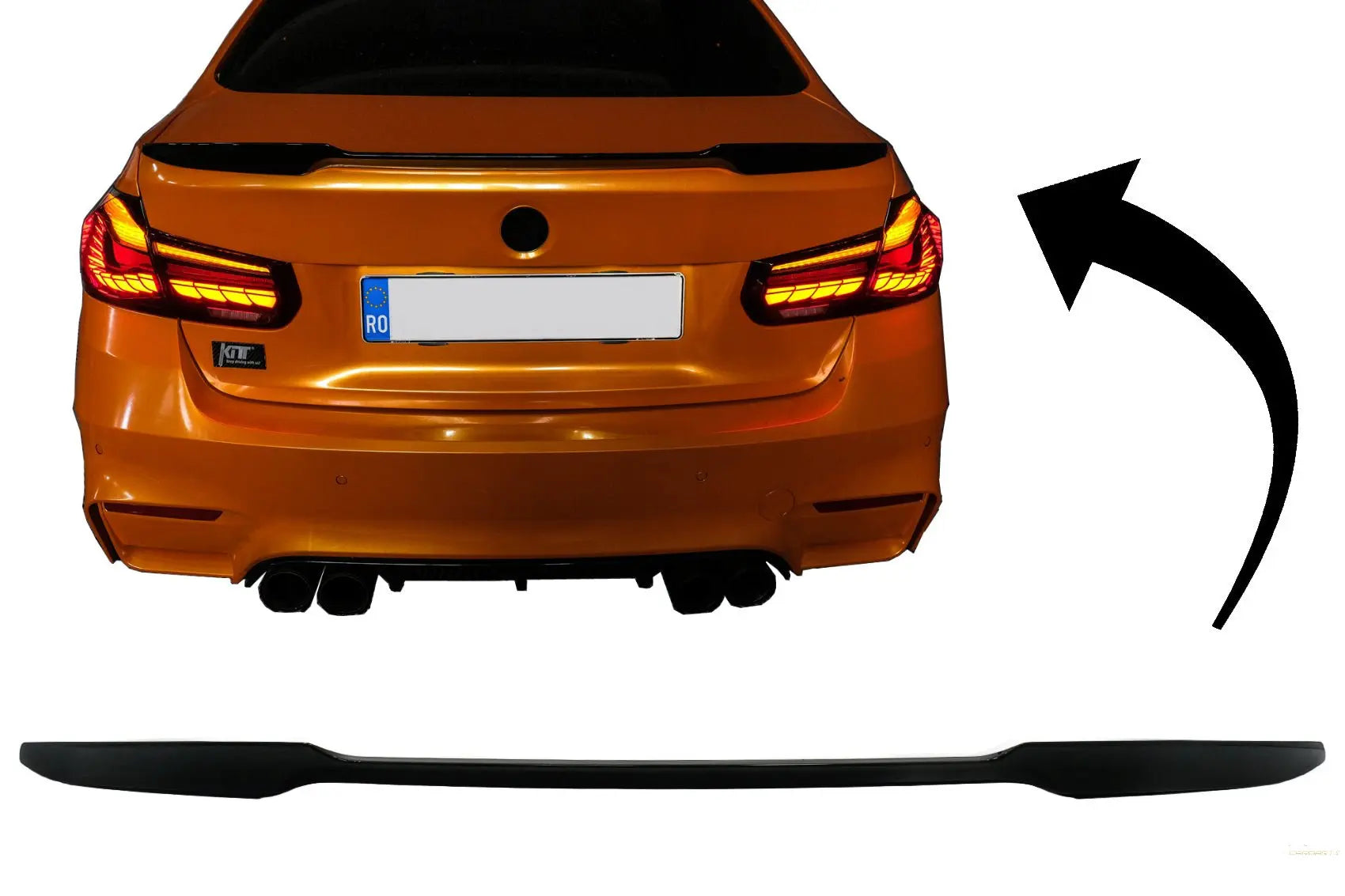Heckspoiler Passend Für BMW 3er F30 (2011-2019) M4 Csl Design Piano Black KITT
