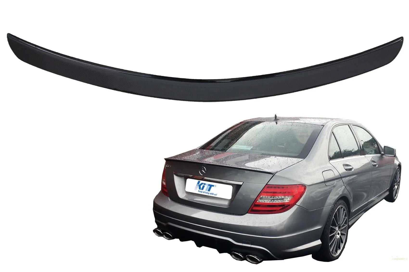 Heckspoiler Passend Für Mercedes C-Klasse W204 Limousine (2007-2014) Echtcarbon Design KITT