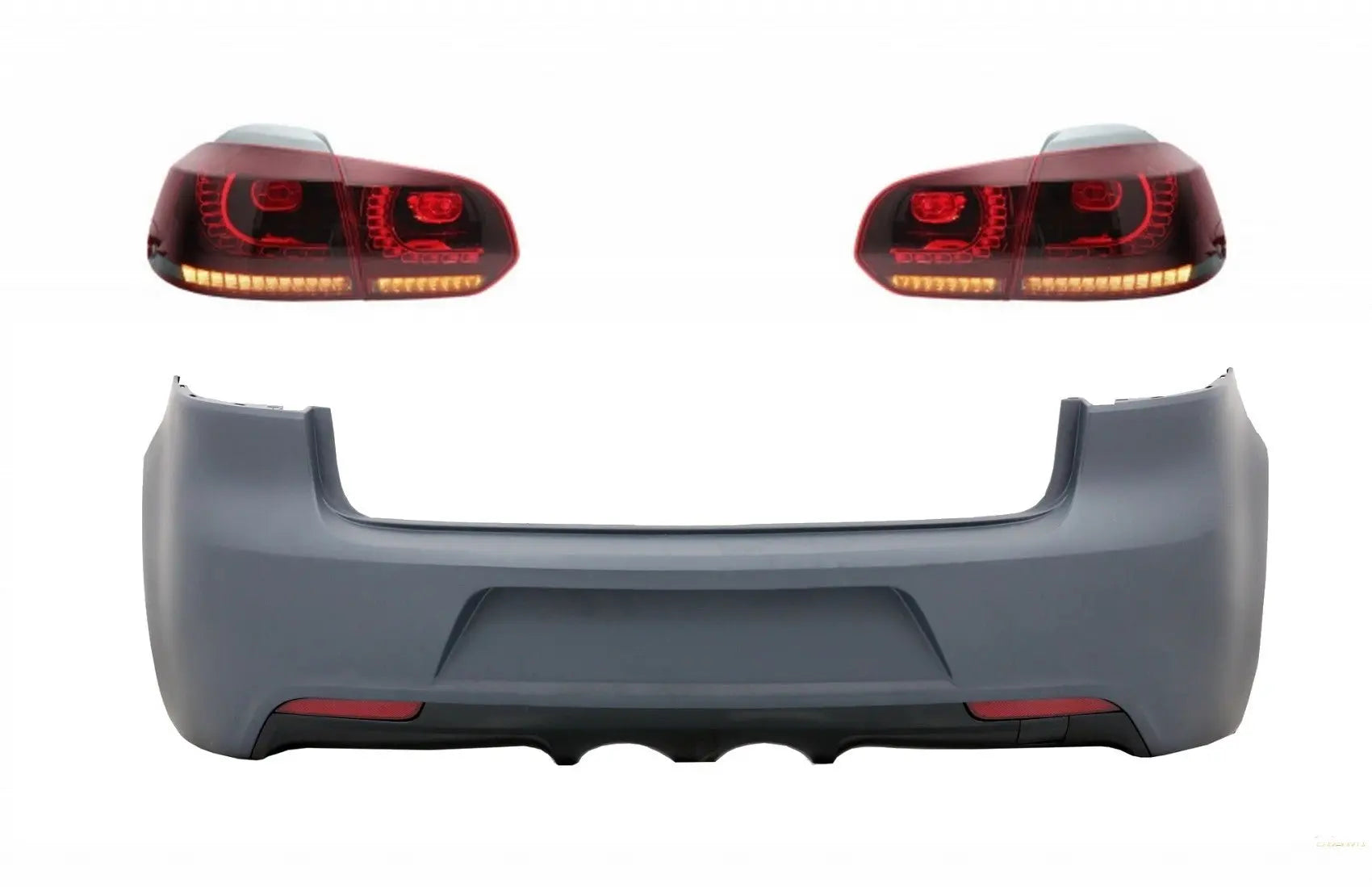 Heckstoßstange Mit Rückleuchten Voll-LED Passend Für VW Golf 6 VI (2008-2013) R20 Design Red Cherry Mit Sequentiellen Dynamischen Blinkern KITT